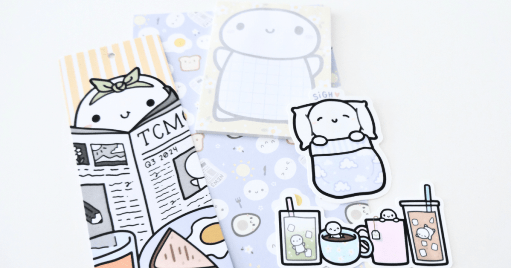 A flatlay view of the special items included in this quarter's subscription.