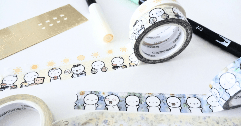 A criss-cross view of the washi tapes available in this quarter's subscription.