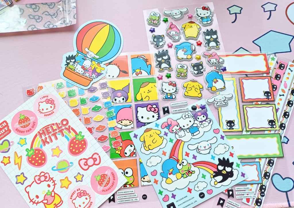 Flatlay of stickers and sticker sheets I loved