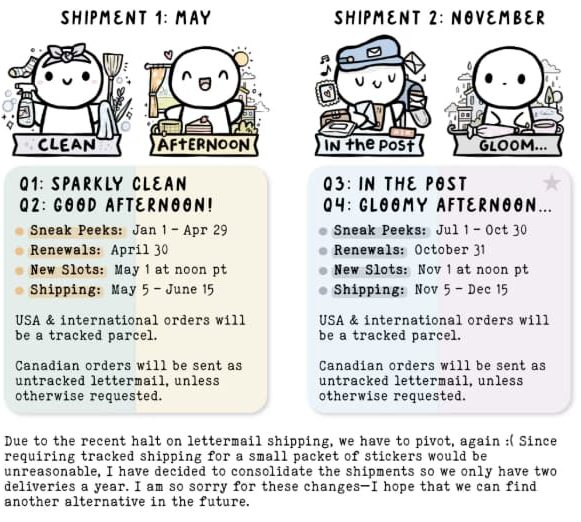 A cute and informative infographic about the 2026 subscription schedule.