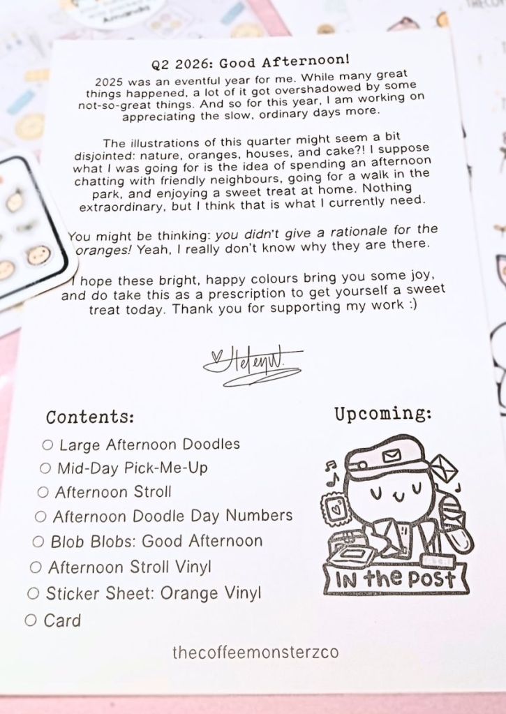 A kind message printed at the back of a cardstock card